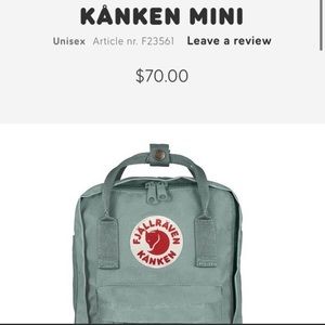 Fjallraven Kanken Mini Backpack